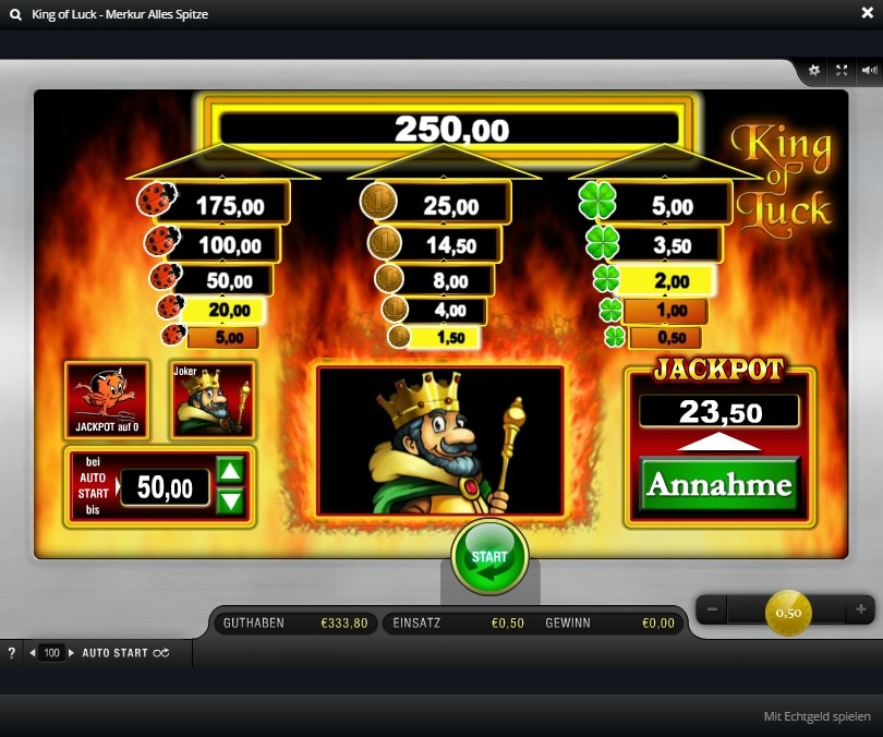 alles spitze merkur king of luck