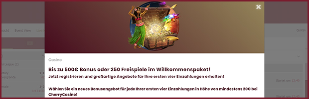 cherry paypal wettanbieter willkommensangebot banner